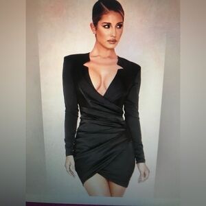 House of CB Nelinha Elegant Black Wrap Dress Sz XS